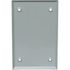 1-Gang Weatherproof Gray Metal Blank Cover - (#7292) BC-1V/I-BC - 1...