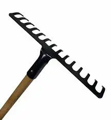 HD14 TINE GRAVEL RAKE WITH HANDLE BROWN USA - BRAG1012