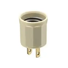 OUTLET-TO-SOCKET LAMP HOLDER ADAPTER IVORY - BREL0023
