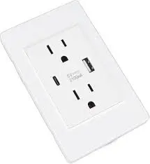 WALL SOCKET DUAL USB 15A 120V - WS001USB