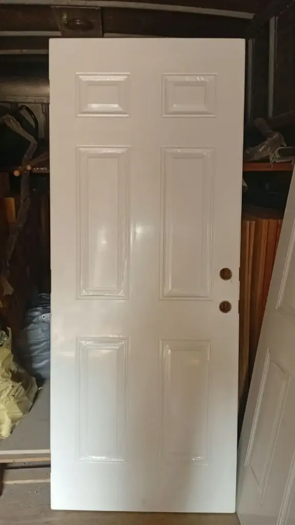 32''X80'' White Metal Door Double Hole
