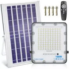 SOLAR LIGHT W-ATTACH SOLAR PANEL 100W W-REMOTE YM057
