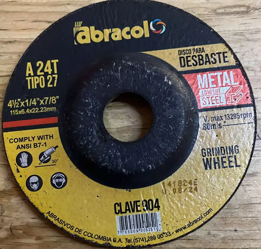 Metal Grinding Disc 4-1/2" x 1/4" x 7/8" DT27 A2