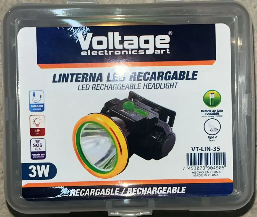 VOLTAGE Rechargeable/Solar Headlight