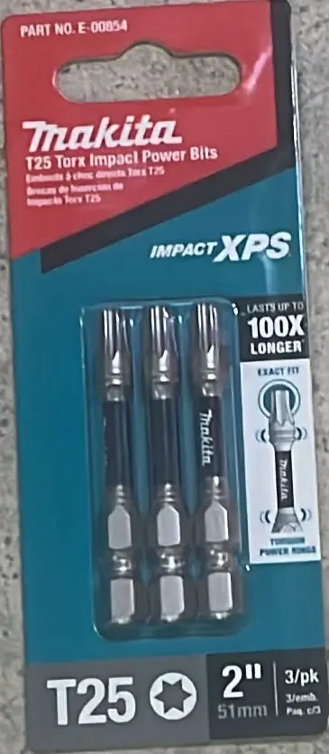 BIT INSERT T25 2'' 3pcs E-00854 TORX Impact Power Bit MAKITA