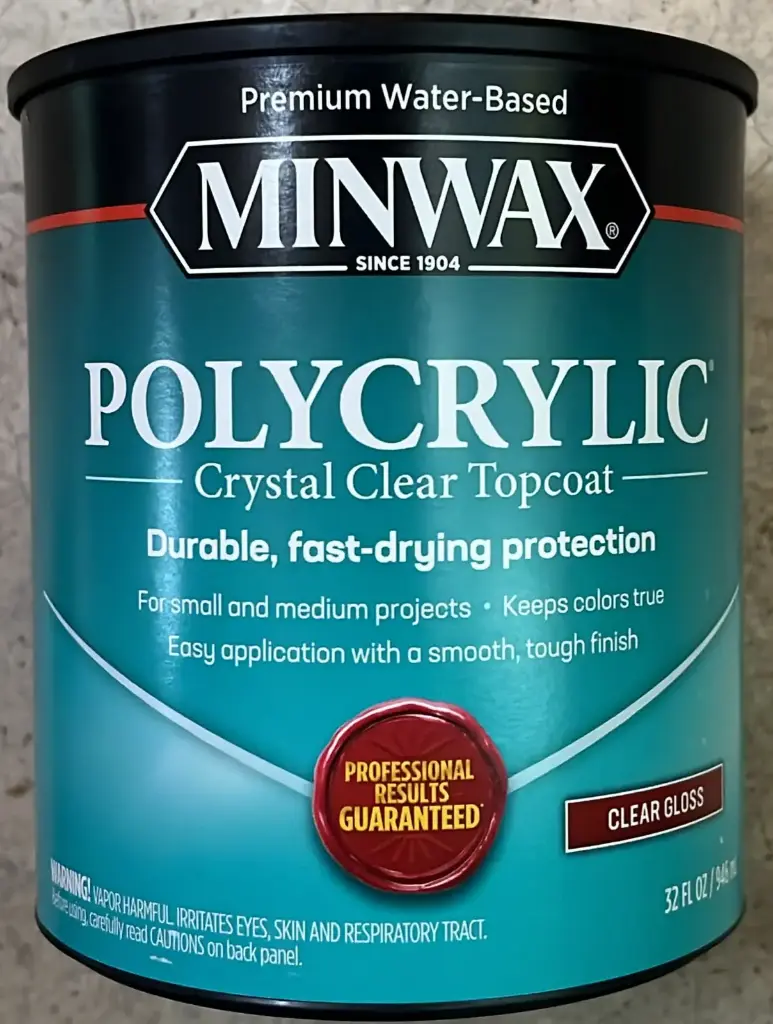 MINWAX POLYCRYLIC WATER BASE CLEAR  GLOSS FINISH QUART - 65555444