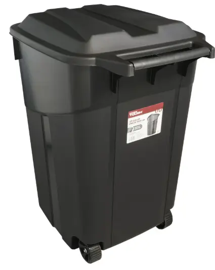 Can Trash Plastic Black 45Gal