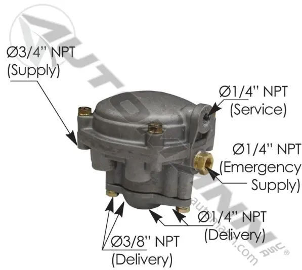 WORLD AMERICAN AIR BRAKE EMERGENCY RELAY VALVE