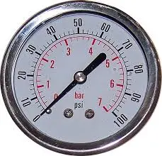 [638110009103] 0-100 PSI PRESSURE GAUGE BACK MOUNT - BRP002G