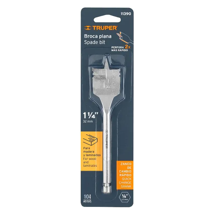 [7501206623541] 1 1/4" TRUPER SPADE BIT - WOOD