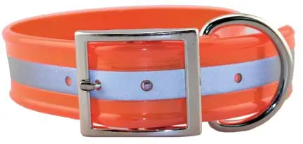 [024764762417] 1" LEATHER BROTHERS ORANGE SUNGLO REFLECTIVE COLLARS 21" - 110D-RFO...