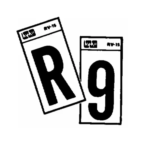 [08437314] 1-1/4" BEND AND PEEL BLACK ON SILVER REFLECTIVE LETTER A HY-KO - RV-15/A