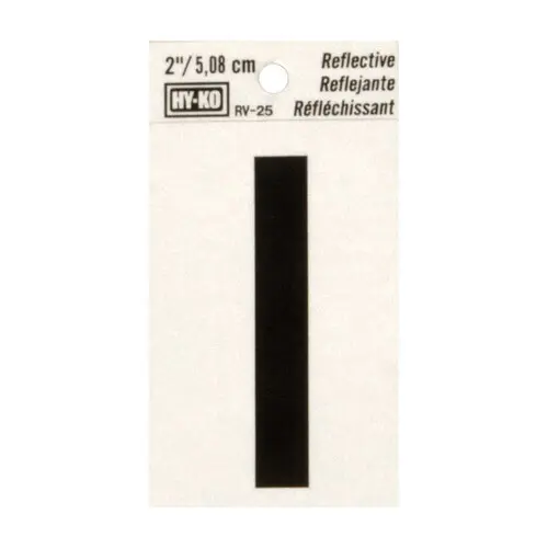[08438216] 1-1/4" BEND AND PEEL BLACK ON SILVER REFLECTIVE LETTER I HY-KO - RV-15/I