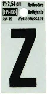 [08439817] 1-1/4" BEND AND PEEL BLACK ON SILVER REFLECTIVE LETTER Z HY-KO - RV-15/Z