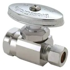 [845526002059] 1/2" PF X 3/8" OD CAMP CHROME PLATED STRAIGHT STOP VALVE QUICK FITT...