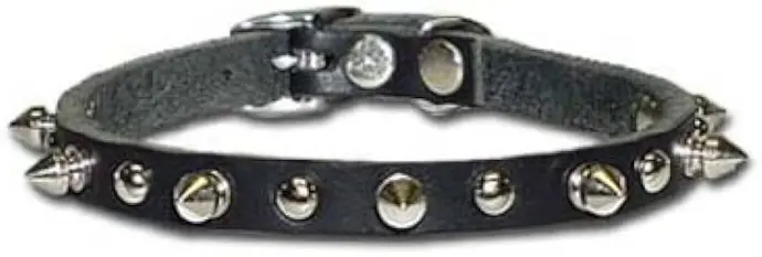 [024764131497] 1/2" REG 1-PLY LATIGO SPIKE STUD COLLAR BLACK 12" - 12LKS-BK12