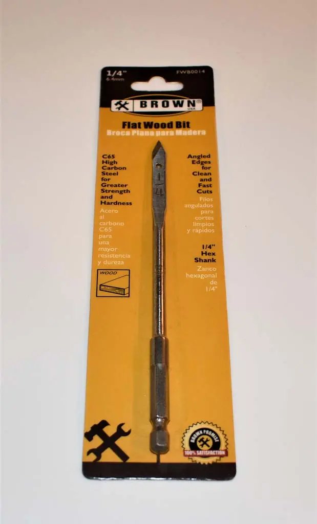 [638110141513] 1/4" BROWN SPADE BIT - WOOD - FWB0014