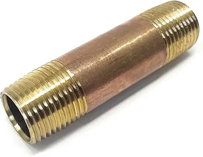 [4610040] 1/4" X 4" BRASS  NIPPLE - 461-040