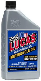 [049807107109] 10W40 SEMI-SYN MOTORCYCLE OIL QUART - 10710LUC