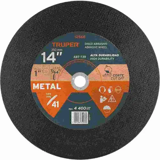 [7705059027307] 14" X 7/64' X 1" Disc Cutting Metal 350mm X 2.8mm X 25mm 30T Abracol
