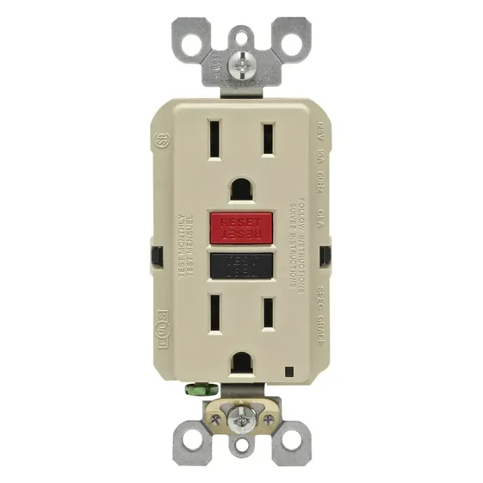 [078477712542] 15A/125V GFCI Ivory Outlet Leviton - GFNT1-1