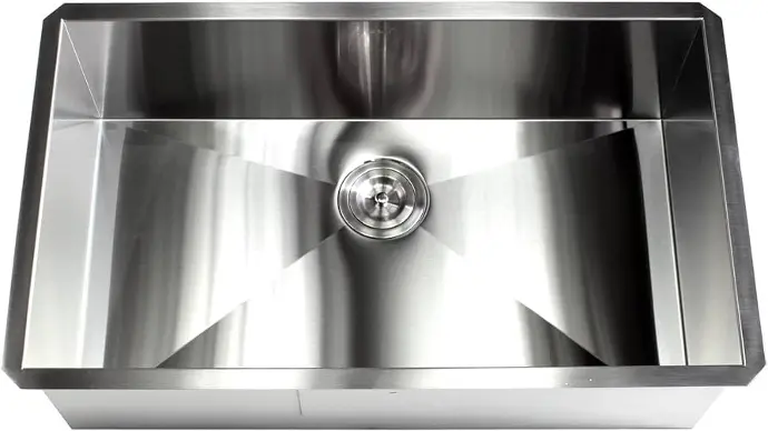 [JCNZS3219P] 16GA STAINLESS STEEL BR SATIN 32" X 18.78" X 10" NEAR ZERO RADIUS SINGLE BOWL KITCHEN SINK - JCNZS3219P