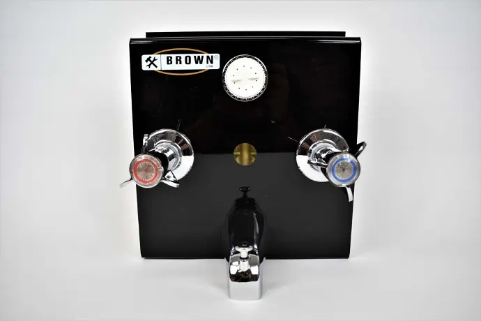 [638110311275] 2 VALVE SHOWER MIXER SET WITH SPRAYER BROWN USA - A0491