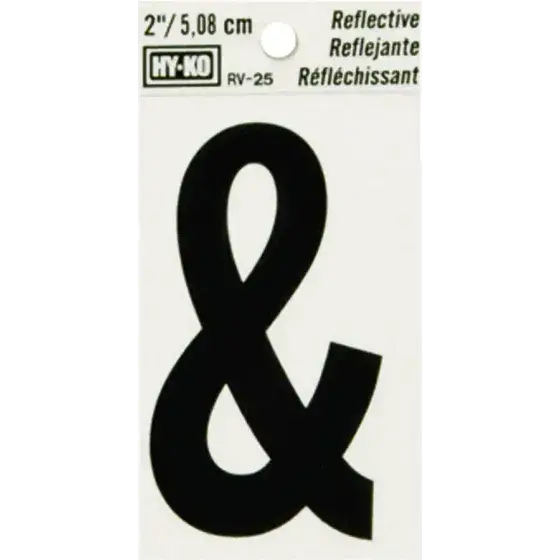 [08439914] 2" BEND AND PEEL BLACK ON SILVER REFLECTIVE SYMBOL & HY-KO - RV-25/&