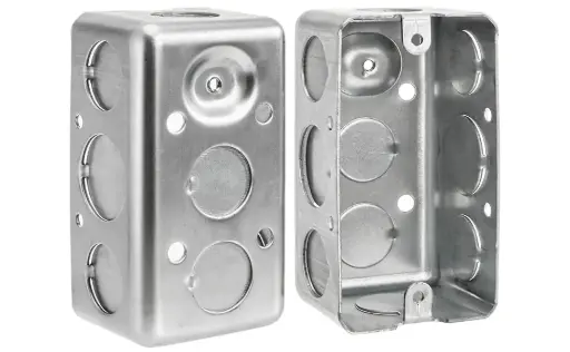 [7450077023847] METALIC JUNCTION BOX 4''X2''X1-7/8''- 20MM - METAL ELECTRICAL BOX 1/2" KO