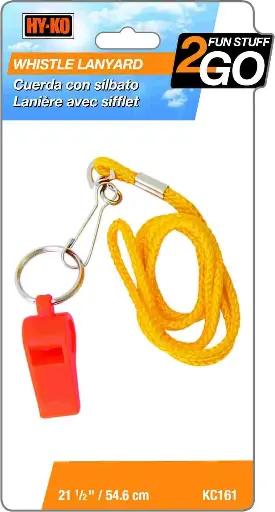 [029069751425] 21" NYLON LANYARD W/WHISTLE HY-KO - KC161