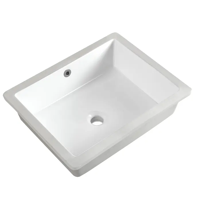 [AS238] PORCELAIN UNDERMOUNT SINK RECTANGULAR WHITE & BISCUIT 22" x 15.75" x 6.7" …