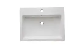 [AS237] PORCELAIN VESSEL RECTANGULAR SINK WHITE 23.6" x 18" x 7.3" - AS 237