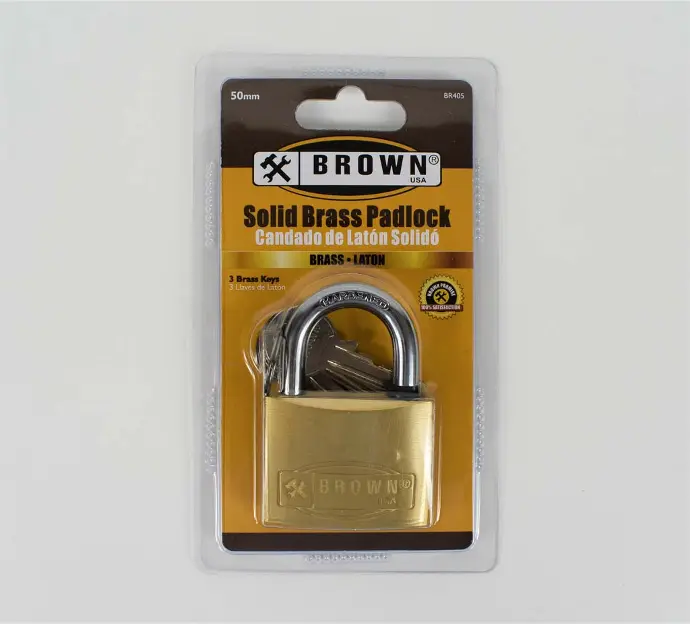 [638110069312] 25MM THICK BRASS PADLOCK BROWN - BR402