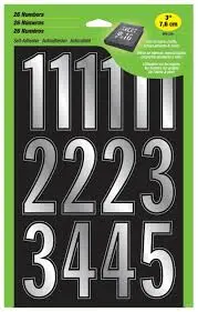 [029069021344] 3" SILVER PRISM NUMBERS HY-KO - MM-33N