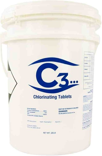 [014746618184] 3" STABILIZED CHLORINATING TABLET