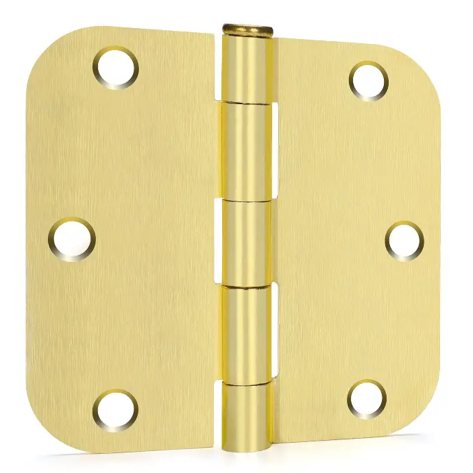 [43197] 3-1/2" X 2-1/8" BRIGHT BRASS HEX HINGE