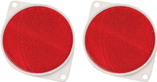 [029069002039] 3-1/4" DIA ROUND RED BRACKETED NAIL ON REFLECTOR 2PACK HY-KO - CDRF