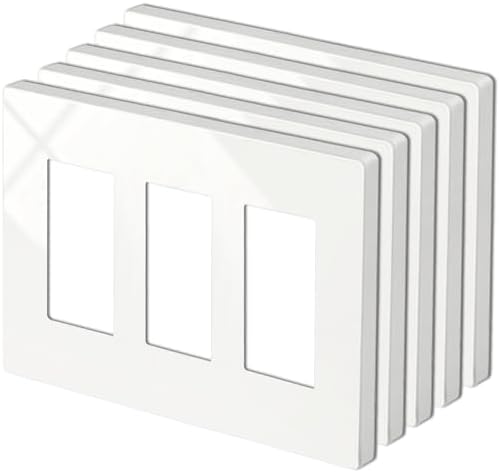 [785007275605] 3-Gang Cooper Decorative Outlet or Switch Cover - 2163W/OP263-W