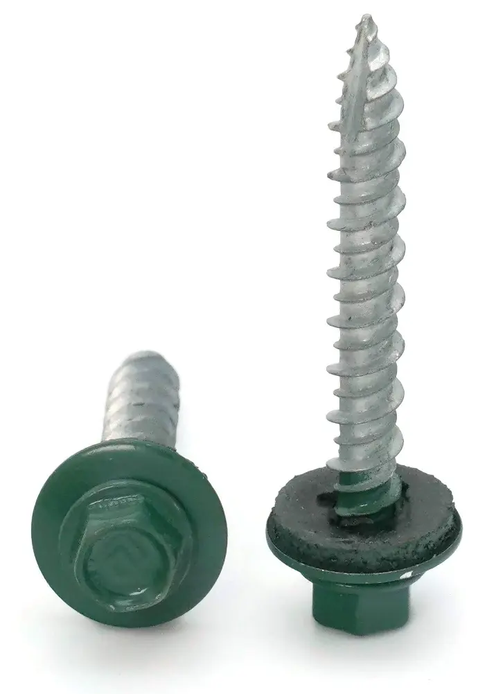 [12AGW1G] 3/16" X 1" AQUA GREEN - GALVANIZED ROOFING SCREW - LBS