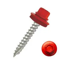 [12R100] 3/16" X 1" RED - GALVANIZED ROOFING SCREW - LBS