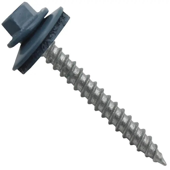 [12HB200] 3/16" X 2" HARBOUR BLUE - GALVANIZED ROOFING SCREW - LBS