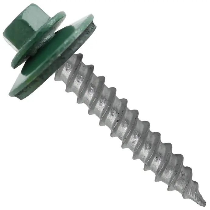 [12KG9200] 3/16" X 2" KELLY GREEN ROOFING SCREW - LBS