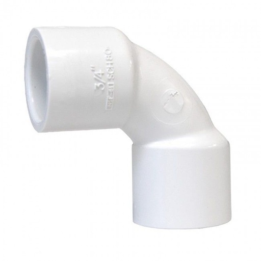 [3490] 3/4" 90 DEGREE PVC LONG SWEEP ELBOW - 3490
