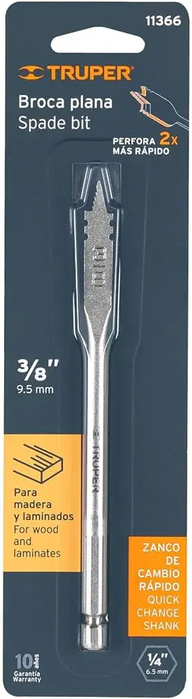 [7501206625118] 3/8" TRUPER SPADE BIT - WOOD