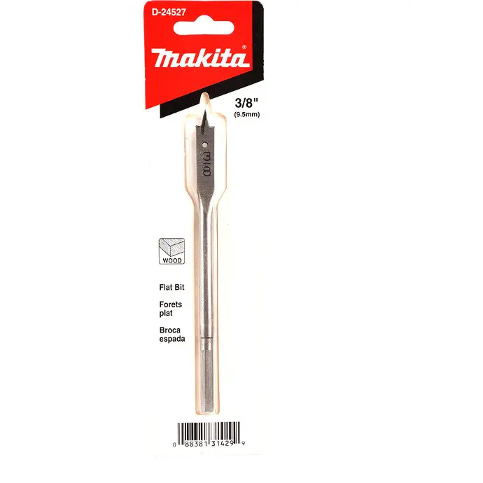 [088381314299 ] 3/8" x 6" MAKITA FLAT SPADE BIT D-24527 - WOOD