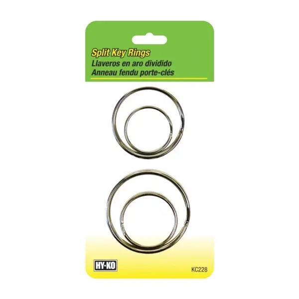 [029069752330] 4 ASSD SPLIT KEY RING 4 PER CARD HY-KO - KC228