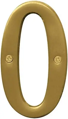 [029069309206] 4" BRUSHED BRASS HOUSE NUMBRE 0 HY-KO - BR-43BB/0