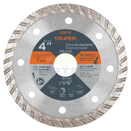 [7501206686164] 4" CONTINUOUS RIM DIAMOND BLADE - TRUPER