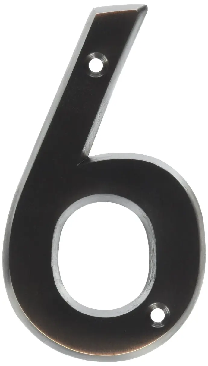 [029069309466] 4" OLD WORLD BRONZE HOUSE NUMBRE 6 HY-KO - BR-42OWB/6