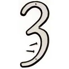 [029069306038] 4" REFLECTIVE PLASTIC NUMBER 3 HY-KO - 30603